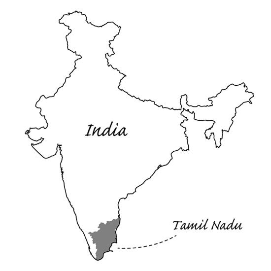 タミルナドゥの地図