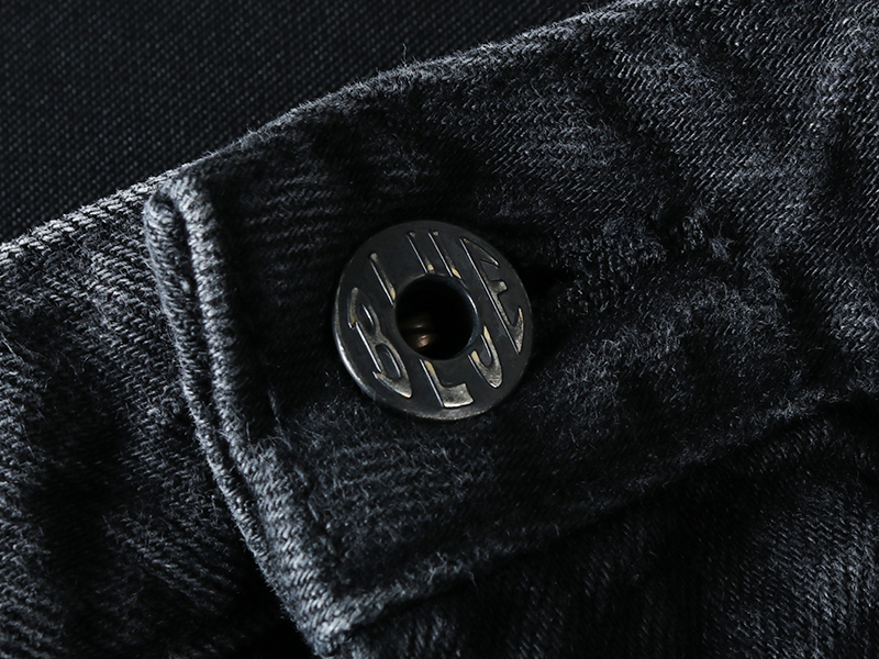 BLACK SELVEDGE JEANS Aging Wash Top Button