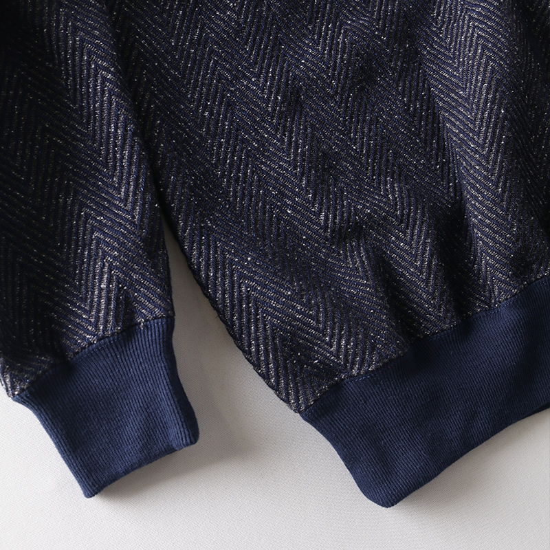 Herringbone Tweed Denim Sweatshirt 2